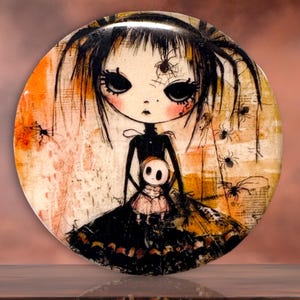 Little Miss Spider Polymer Clay Cabochon - Handmade Resin Art 45mm round