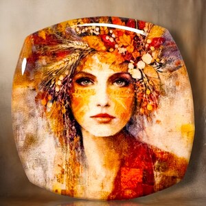 Moon Child Polymer Clay Cabochon - Handmade Resin Art 45mm rounded square