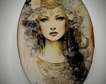 Boho beauty 35mm x50mm rounded oval