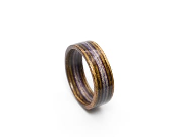 Wooden Skateboard Ring (brown/purple)