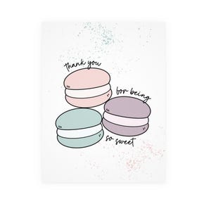 Merci d'avoir été si doux carte de vœux | Merci, macarons, dessert, biscuits, friandises, bonbons, gratitude, attentionné, physique Carte de vœux