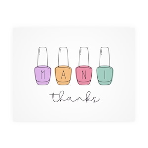 de remerciements Mani de Zazzle.be Liste d'envies Vous avez des idées ? Merci, vernis à ongles, girly, calembour, manucure, physique Carte de vœux