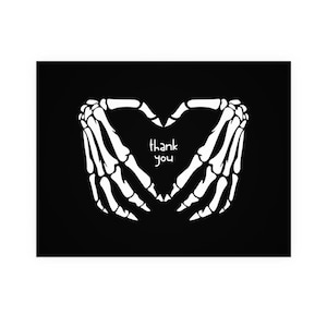 Merci carte squelette | Merci, squelette, os, rayons X, coeur, effrayant, Halloween, physique Carte de vœux