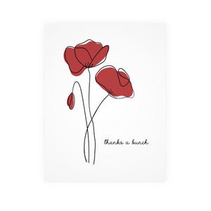 Merci un groupe | Merci, coquelicot, fleur, rouge, bouquet, appréciation, physique Carte de vœux