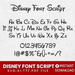 Disney Font Script TTF SVG Cricut Cut Files,Cartoon Font SVG,Letters Svg,Customize Gift Svg,Printable Design,FilesVinyl Cut File, ttf, Svg