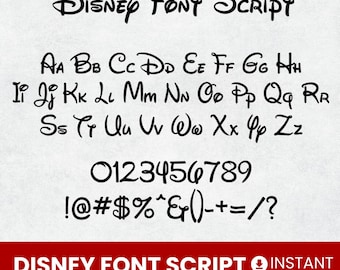 Disney Font Script, SVG, TTF, Cricut Cut Files (Digital Download)