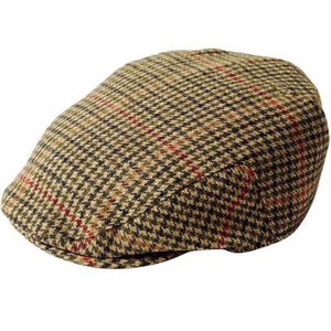 Peaky Blinders Ireland Pure New Wool Flat Cap Plaid Donegal Tweed Large