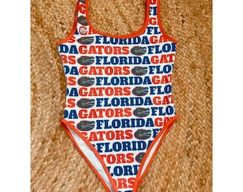 Florida Gators Bodysuit One Piece Swimsuit Large Orange Blue Logo Gator Nation