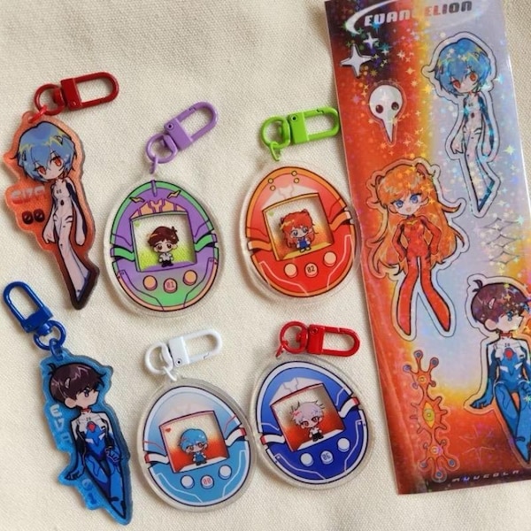 Breloczki Evangelion + arkusze naklejek!