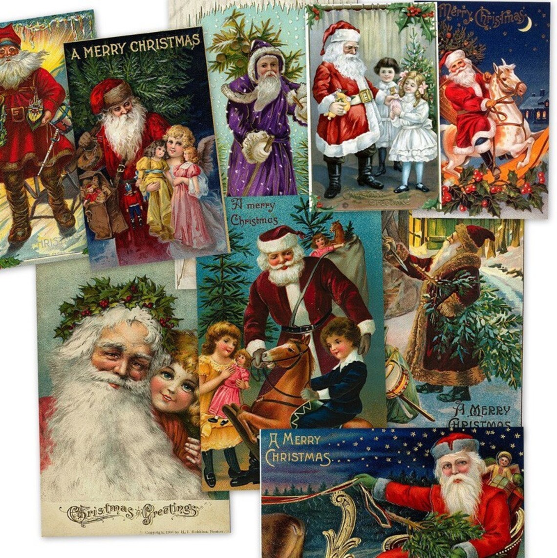 CD 720 d'epoca vittoriana Natale Babbo Natale Immagini | Etsy