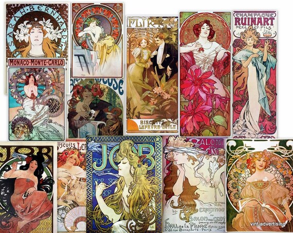 70 Alphonse Mucha ART PAINTING POSTER IMAGES ON CD ROM