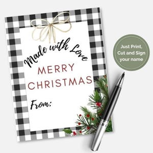Homemade Christmas Gift Tags, Printable, Holiday Treat Tags, Printable Gift Tags, Rustic Christmas Gift Tag, Instant Download