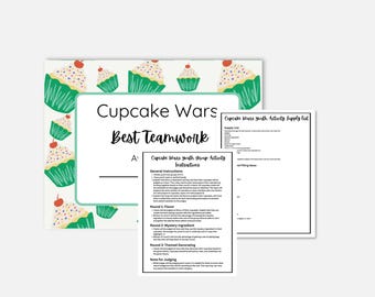 Youth Group Cupcake Wars Activity: Awards, Instructions & supply list included. Easily modified for a Cupcake wars party!