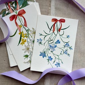 Cartões de Natal pintados à mão em aquarela com flores australianas