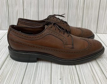 Vintage 80s Allen Edmonds Macneil Burgundy Shell Cordovan Longwing