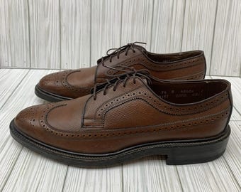 VTG Allen Edmonds 9157 Macneil Brown Pebbled Leather Wingtip