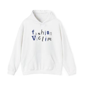 Fashion Victim Hoodie Graphic Pullover for Men Trendy Streetwear Sweatshirt Aesthetic Oversized Hoodie Cool Gift for Him Urban Casual Top
