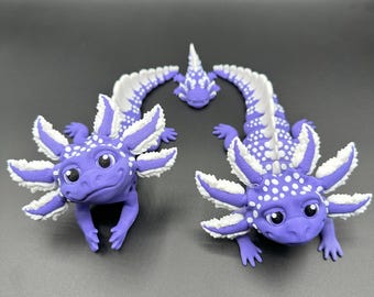 Axolotl Berry Tart Large Detailed Articulating 3D Printed Amphibian Salamander