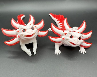 Axolotl Velvet Cake Large Detailed Articulating 3D Printed Amphibian Salamander
