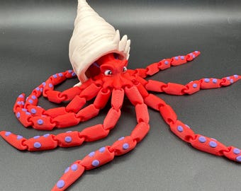 Articulating Brigfin Squid with Magnetic Shell 3D Print