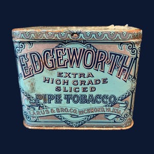 Lata de tabaco de pipa Edgeworth - Rebanado de primera calidad - Coleccionable americano vintage - De las décadas de 1920 a 1930