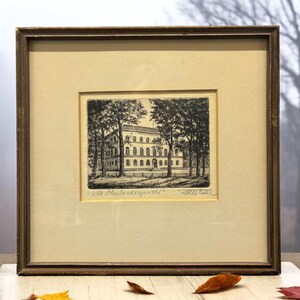 Will Bohl Etching – “Celle Oberlandesgericht” – Vintage German Architecture Art