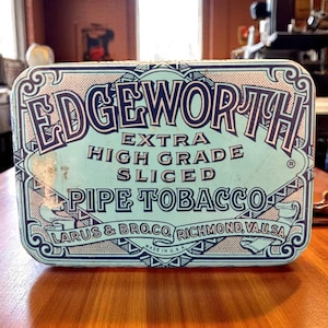 Lata de tabaco de pipa Edgeworth de alta calidad, cortada en rodajas - Pequeña lata coleccionable - Americana vintage - Circa 1920-1930