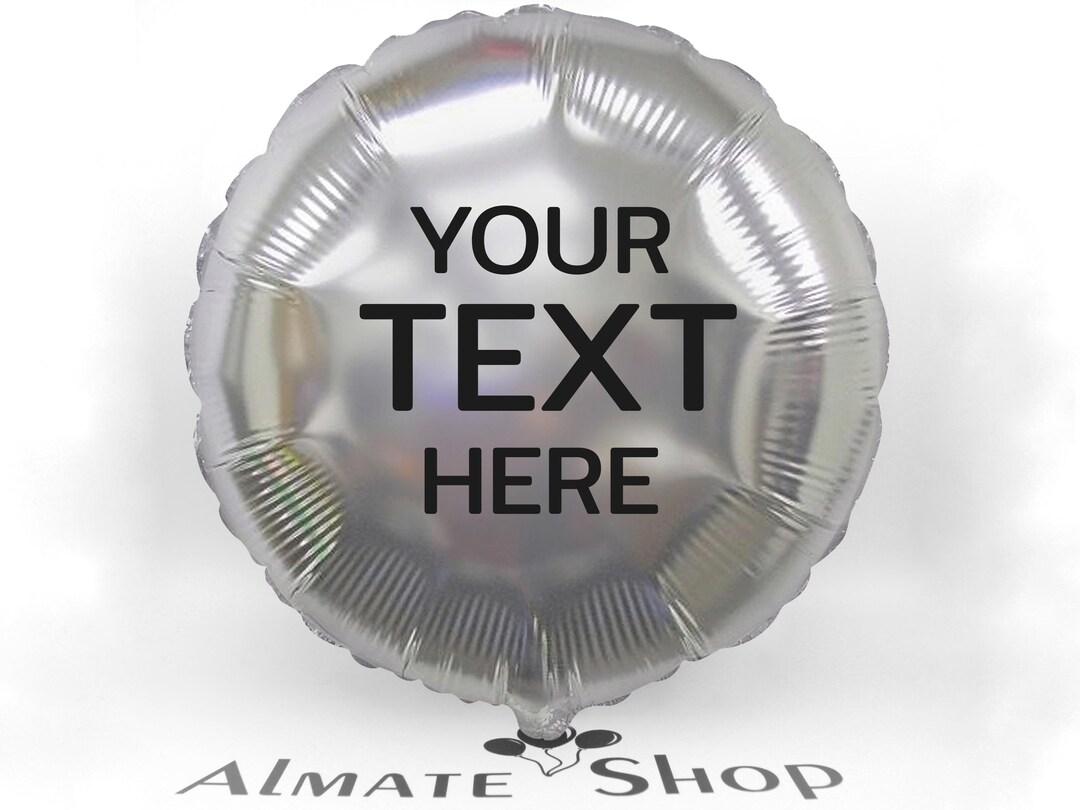 Personalized Silver Balloon: Custom Text, Birthday, Wedding Decor - Etsy