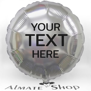 Personalized Silver Balloon: Custom Text, Birthday, Wedding Decor