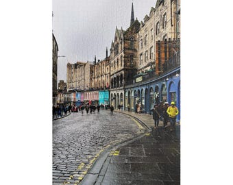 Scottish Splendor Jigsaw Puzzle (110, 252, 520, 1014-piece), Christmas Gift, Puzzle Gift, Game, Edinburgh, Scotland, Rain, Victoria Street