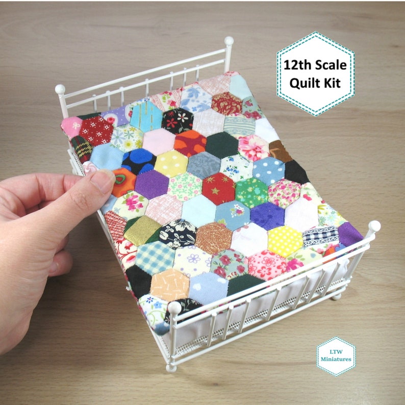 Miniature Quilt Kit for 12th Scale Dollhouse scrappy quilt Etsy