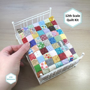 Miniatur Quilt Kit für Puppenhaus 12th Scale - Scrapy Squares