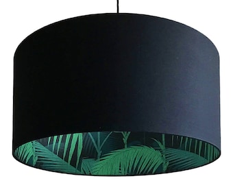Paralume Cole & Son Palm Jungle Silhouette in Jet Black