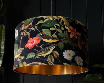 Shadow Caller Bird Lampshade With Gold Lining
