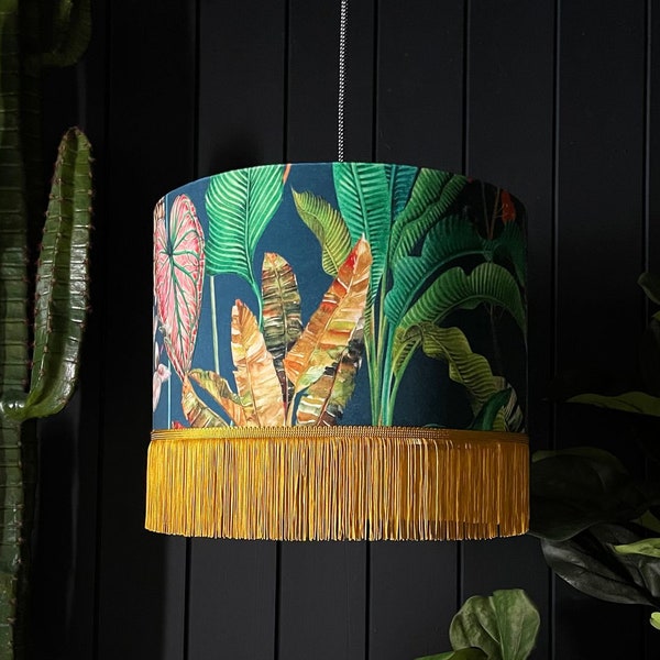 Magic Fruits Tropical Lampshade With Fringing