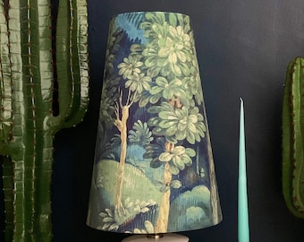 Enchanted Wood Velvet Oversized Cone Lampshades In Grass Green
