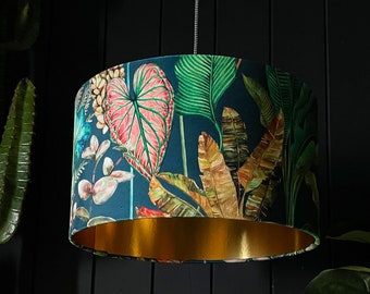 Magic Fruits Lampshade With Gold Lining. Psychedelic Jungle inspired decor ideas from Love Frankie