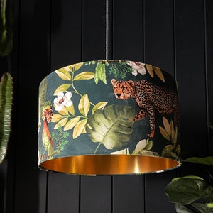Jungalist Massive Wild Leopard Lampshade With Gold Lining. Handmade To Order in the UK