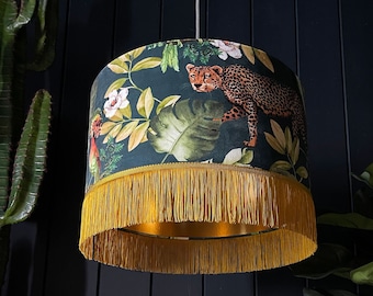 Jungalist Massive Lampshade With Gold Lining & Fringing