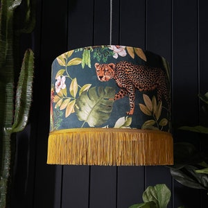 Jungalist Massive Leopard Lampshade With Fringing image 1