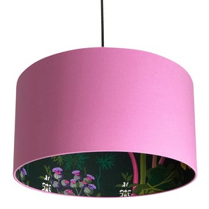 Rabarber Silhouette Lampshade In Candy Floss Pink Cotton