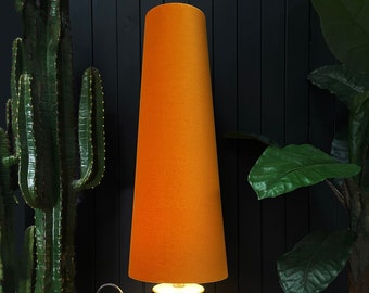 Rust Orange Velvet Oversized Cone Lampshades - 2 Sizes Available