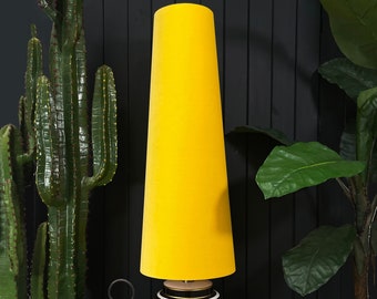 Sunset Yellow Velvet Oversized Cone Lampshades - 2 Sizes Available