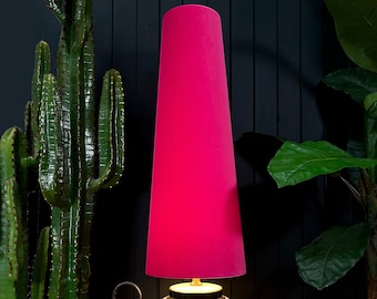 Raspberry Pink Velvet Oversized Cone Lampshades - 2 Sizes Available