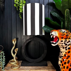 Beetlejuice! Beetlejuice! Black and White Vertical Stripe Tube Lampshades - 4 Sizes available