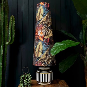 Big Cat Tiger Oversized Cone Lampshades In Rust