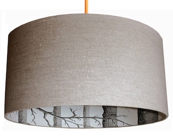 Cole & Son The Woods Silhouette Lampshade in Oatmeal Linen