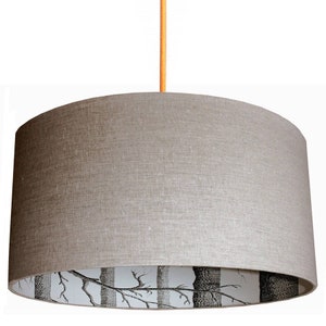 Cole & Son The Woods Silhouette Lampshade in Oatmeal Linen