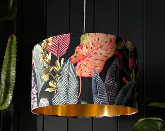 Acid Jungle Handmade Lampshade With Metallic Gold Lining. A psychedelic treat for your interiors