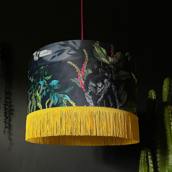 Fringed standard outlet lamp shades